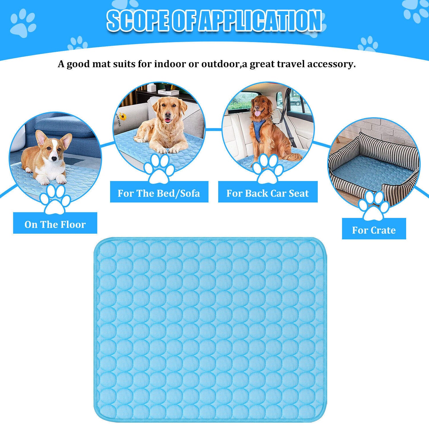❄️ Ultimate Pet Cooling Mat – Beat the Heat in Style!
