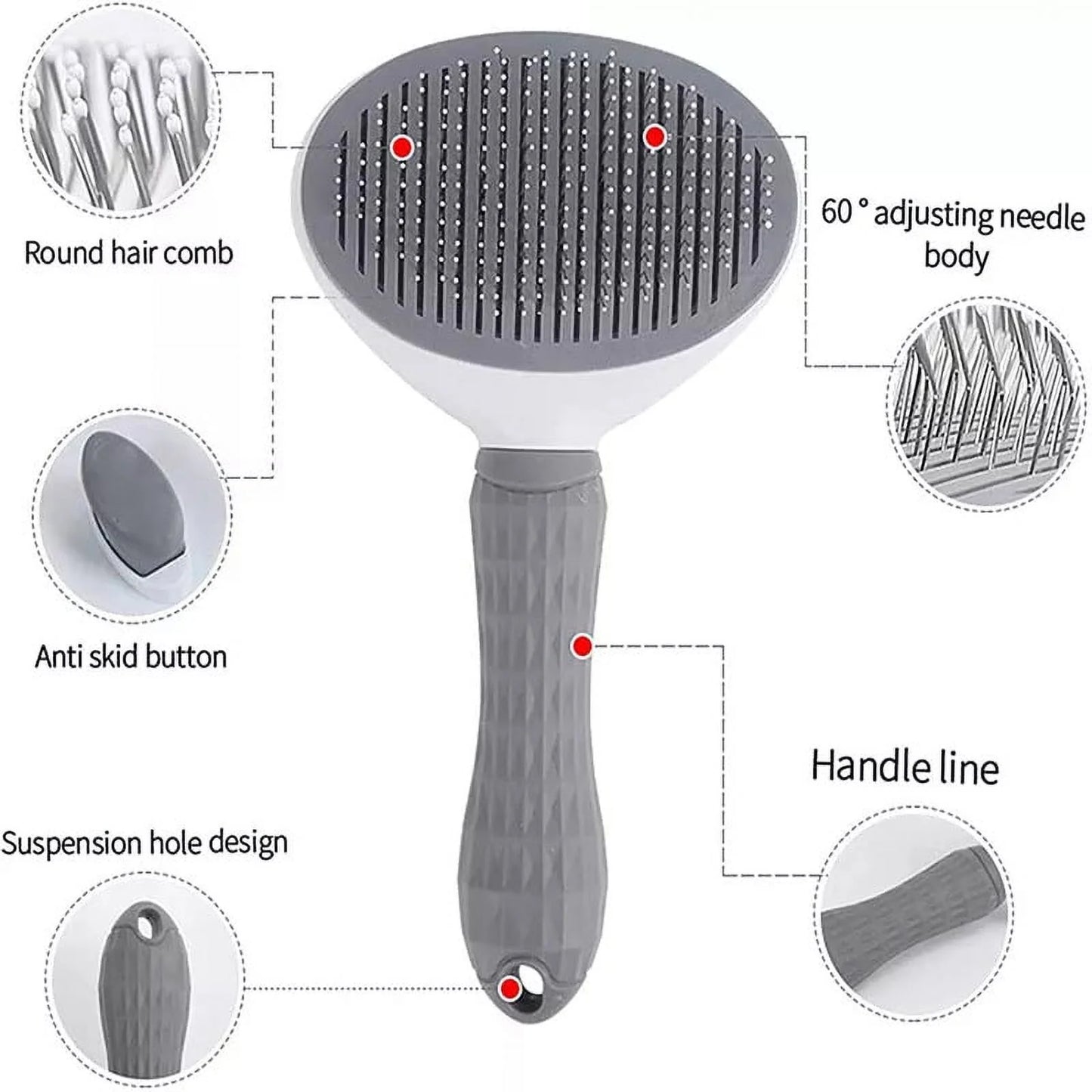Cat & Dog Brush, Pet Grooming Slicker for Self Cleaning