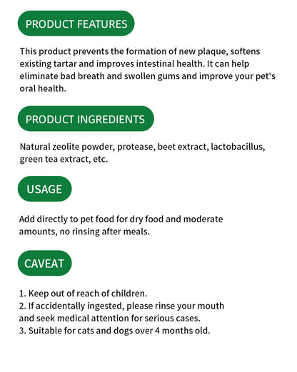 Teeth Cleaning Powder Oral Cleaning Smelly Dog Edible Teeth Cleaning Stone Tooth Cleaning Powder