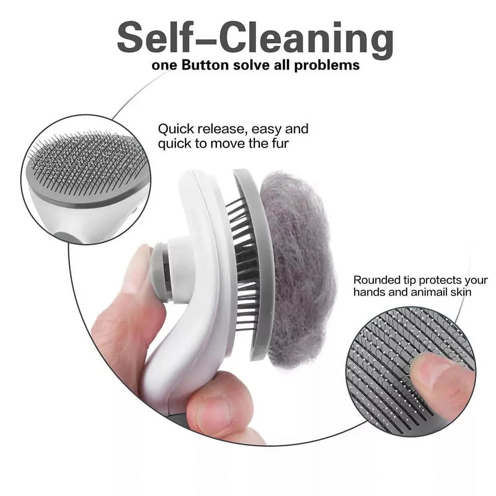 Cat & Dog Brush, Pet Grooming Slicker for Self Cleaning