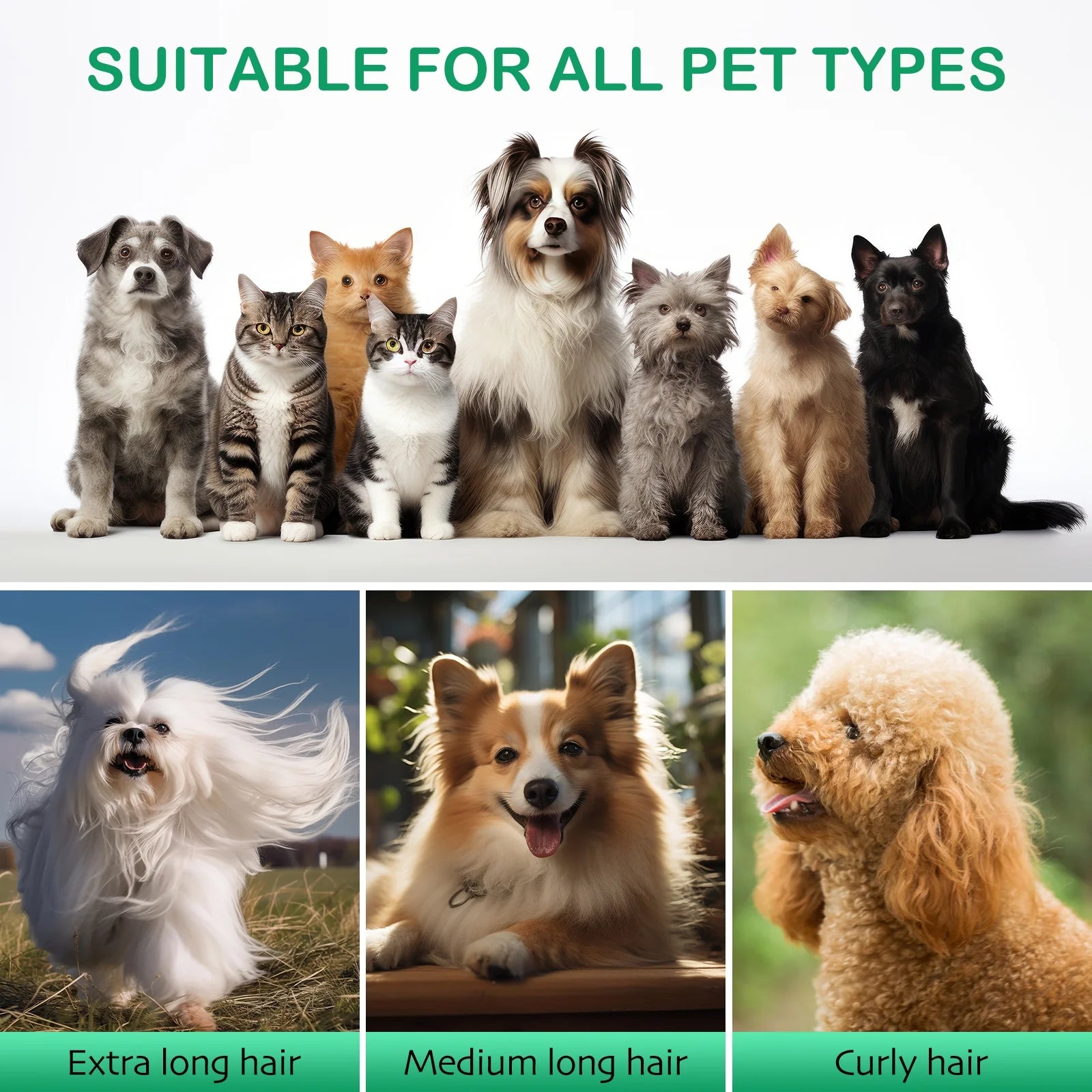 Dog Grooming Kit, 7 Grooming Tools, Pet Grooming Vacuum, Dog Clippers Kit, Low Noise, PG50 PLUS